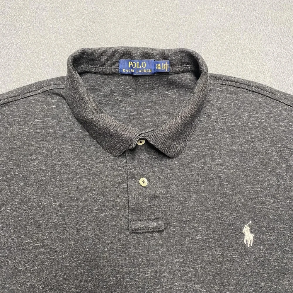 Polo Ralph Lauren Polo Shirt Mens 2XL‎ Gray Classic Fit 100% Cotton Jersey